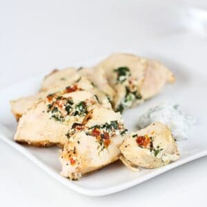 Stuffed Chicken Breast Recipe with Goat Cheese, Sun-Dried Tomatoes & Spinach