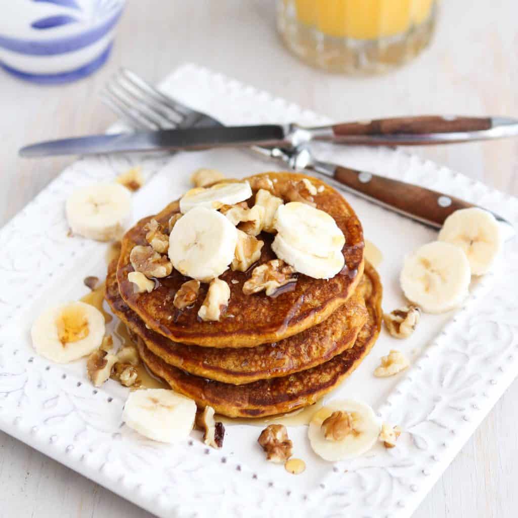 Whole Wheat Oat Gingerbread Pumpkin Pancake Recipe