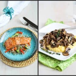 Broiled Teriyaki Salmon & Polenta with Wild Mushrooms Recipe | cookincanuck.com