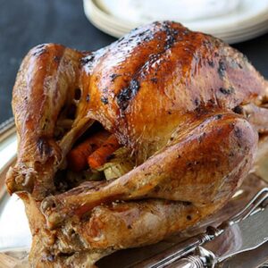 Roasted Turkey with Herb Butter & Roasted Shallots