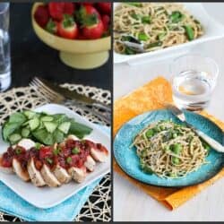 Grilled Chicken with Rhubarb Chutney & Pasta Primavera Recipe | cookincanuck.com