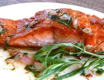 Salmon with Tarragon & Shallot Butter Sauce