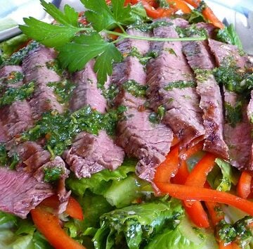 Grilled Flank Steak Recipe with Chimichurri Dressing