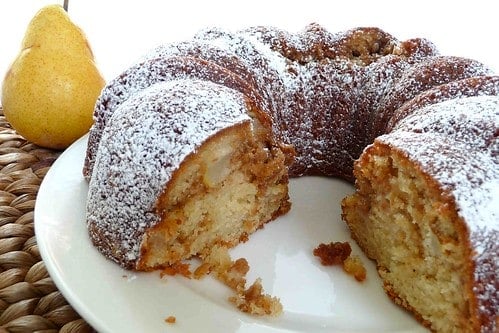 Spiced Pear Coffee Cake with Brown Sugar & Oats Recipe