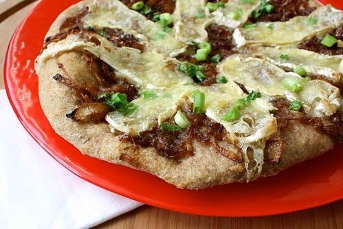 Brie Cheese & Caramelized Balsamic Onion Whole Wheat Flatbread Recipe