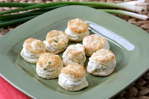 Mini Pepper Biscuits with Creamy Blue Cheese Spread Recipe