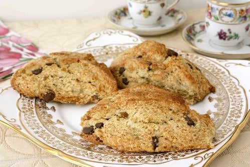 Crystallized Ginger & Chocolate Scones Recipe with Homemade Oat Flour