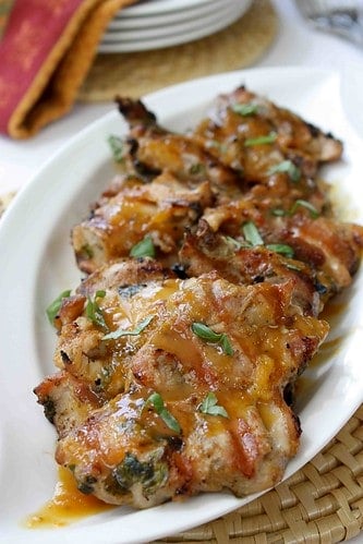 Grilled Chicken Thighs with Tamarind & Orange Glaze Recipe