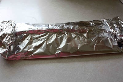 Sealed rectangular foil package.