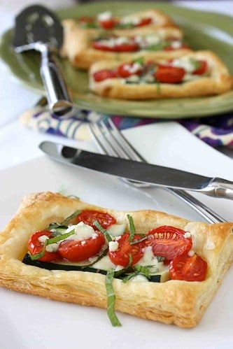 Zucchini, Tomato & Gorgonzola Puff Pastry Tart Recipe