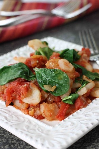Gingered Potatoes, Tomatoes & Spinach Recipe