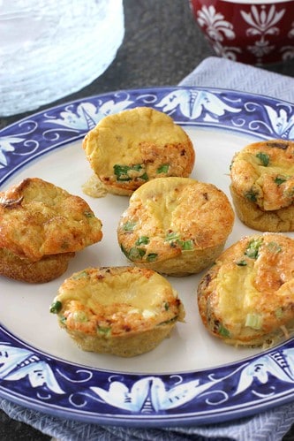 Mini Frittatas with Bacon, Parmesan Cheese & Green Onions Recipe