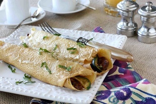 Baked Crepes with Sun-Dried Tomato Sausage, Zucchini & Mascarpone Cheese Filling LS