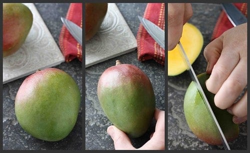 How to: Cut a mango Collage 1a