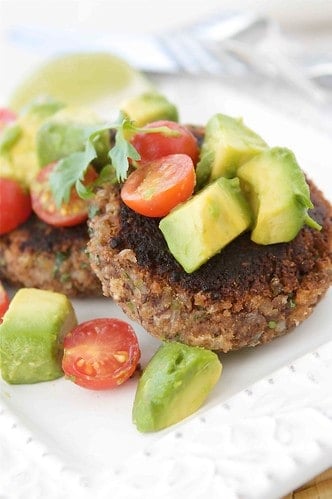 Serve up these easy black bean patties over rice or quinoa, or on a whole wheat bun for instant vegetarian sliders! #vegetarian #healthyeating
