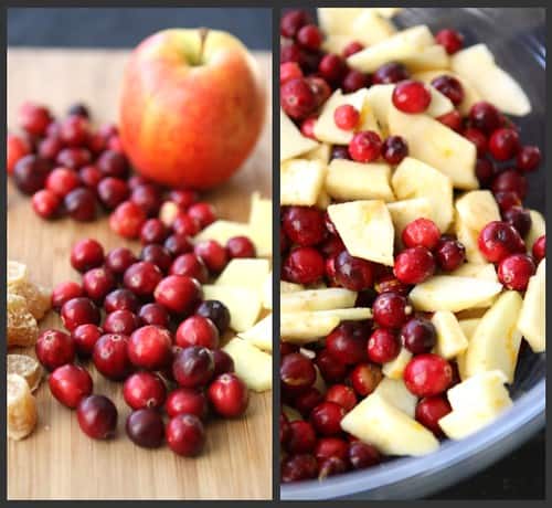 Cranberry Ginger Applesauce Collage