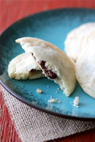 Nutella & Sea Salt Stuffed Sugar Cookie Recipe | cookincanuck.com #cookies #Nutella