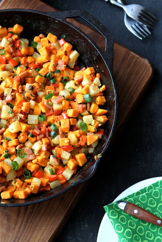 Sweet-Potato-Hash-Recipe-with-Canadian-Bacon-Red-Pepper-&-Sage-Cookin-Canuck