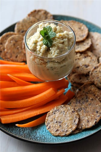 Artichoke-Hummus-Recipe-with-Hazelnuts-&-Mint-Cookin-Canuck