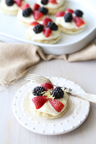Puff Pastry Dessert Rounds with Lemon Mascarpone & Fresh Berries Recipe