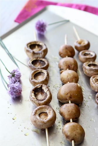 Grilled Mushrooms with Smoked Paprika & Chive Dipping Sauce Recipe