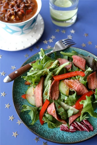Grilled Flank Steak Salad with Smoked Paprika Dressing Recipe