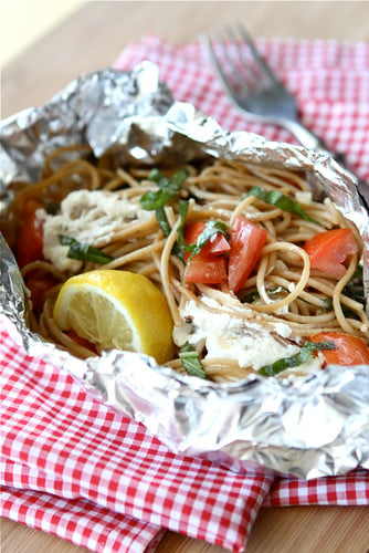 Whole Wheat Pasta Packet Recipe with Goat Cheese & Tomatoes...For Camping!