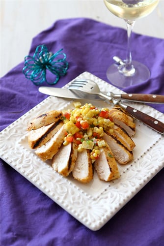 Grilled Curry & Kefir Marinated Chicken Recipe with Fresh Corn Salsa
