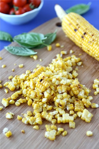 Grilled Corn Salad Recipe with Cherry Tomatoes & Basil