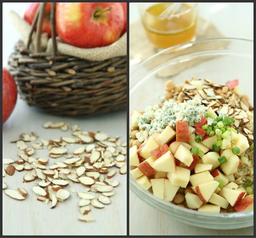 Quinoa Salad with Apple, Chickpeas, Toasted Almonds & Apple Cider Vinaigrette Recipe by Cookin' Canuck