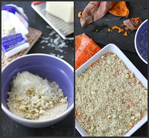Mashed Sweet Potato Recipe with Blue Cheese Breadcrumbs by Cookin' Canuck