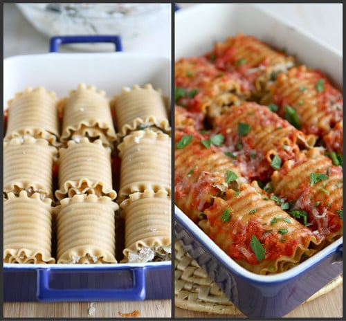 Leftover Turkey (or Chicken) Lasagna Roll Recipe with Sun-Dried Tomatoes & Spinach {Low Fat} by @CookinCanuck