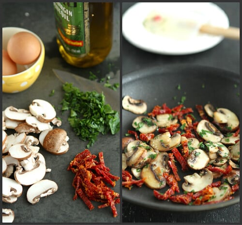 Easy Mushroom & Sun-Dried Tomato Omelet Recipe by Cookin' Canuck