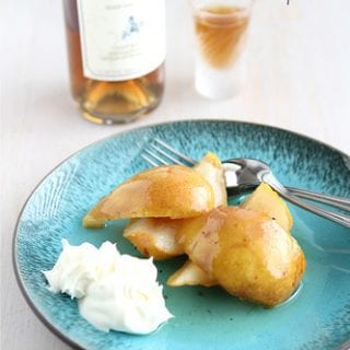 Marsala Poached Pears with Mascarpone Cheese Recipe by Cookin' Canuck