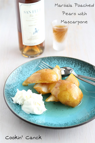 Marsala Poached Pears with Mascarpone Cheese Recipe by Cookin' Canuck