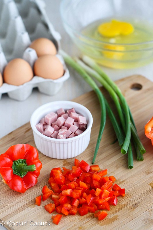 Western Omelet Breakfast Sandwich Recipe with Ham, Peppers & Salsa by Cookin' Canuck #recipe #breakfast