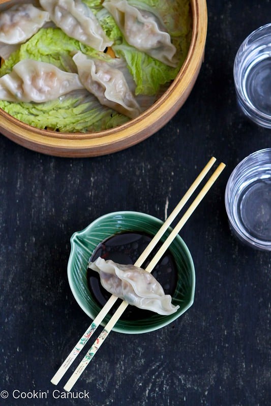 Steamed Shrimp & Mushroom Dumplings Recipe for Chinese New Year by Cookin' Canuck #ChineseNewYear #shrimp #dumplings