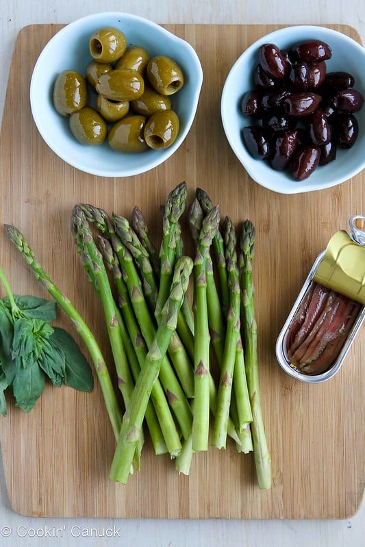 Mini Asparagus & Olive Tapenade Cups Recipe by Cookin' Canuck #recipe #appetizer