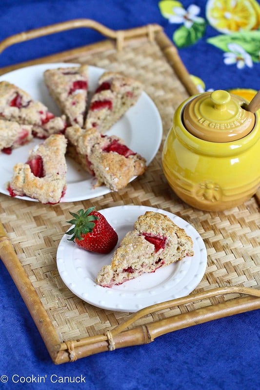 Strawberries & Cream Scone Recipe for Mother's Day {Healthy} | cookincanuck.com #recipe