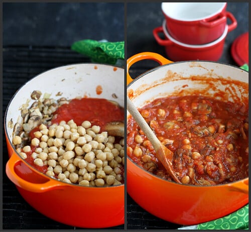 Spiced Mushroom, Chickpea & Tomato Stew Recipe | cookincanuck.com #vegetarian #vegan #stew