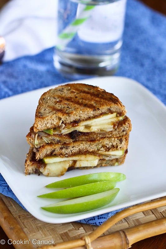 Gruyère, Apples & Fig Panini Recipe| cookincanuck.com #panini #sandwich #vegetarian