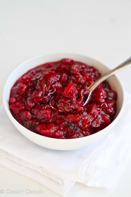 This Dried Cherry and Orange Cranberry Sauce can be made in just 20 minutes! 50 calories and 2 Weight Watchers SmartPoints