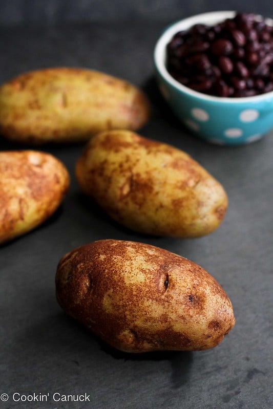 Light Southwestern Twice-Baked Baked Potato Recipe | cookincanuck.com #vegetarian #glutenfree