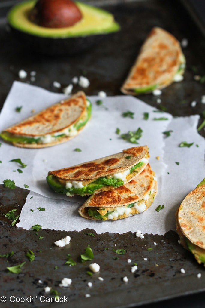 Mini Avocado and Hummus Quesadilla Recipe {Healthy Snack}...66 calories and 2 Weight Watchers PP