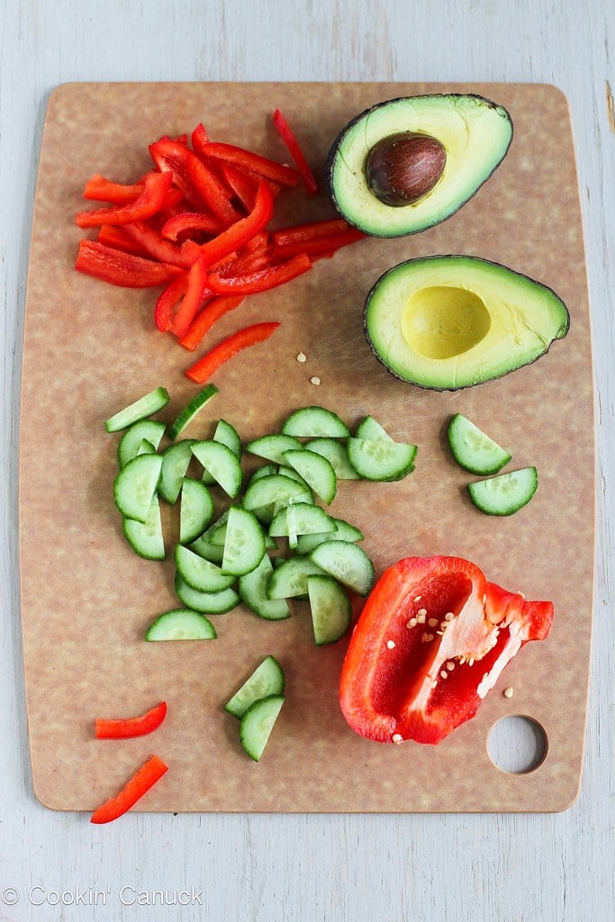 Salmon & Avocado Salad Recipe with Miso Lime Dressing | cookincanuck.com
