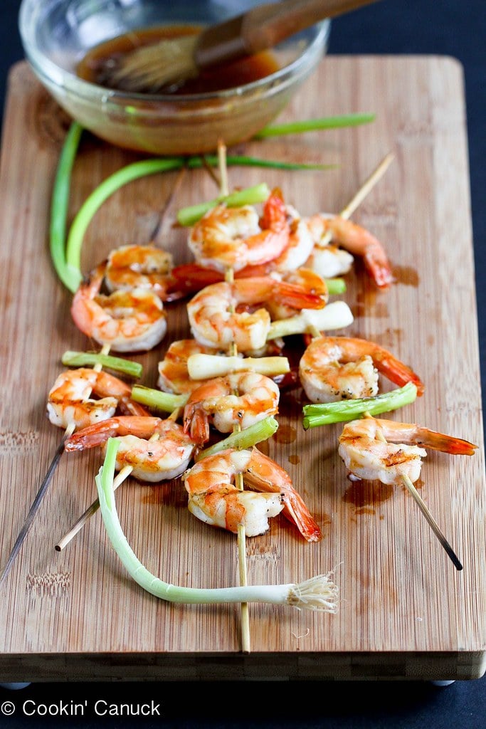 Grilled Teriyaki Shrimp Recipe | cookincanuck.com #healthy #dinner