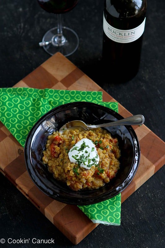 Curry Red Lentil Stew Recipe with Tomatoes #recipe #vegetarian #MeatlessMonday