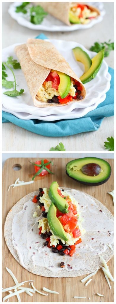 Healthy Breakfast Burrito with Avocado & Chipotle Yogurt...285 calories and 8 Weight Watchers PP | cookincanuck.com