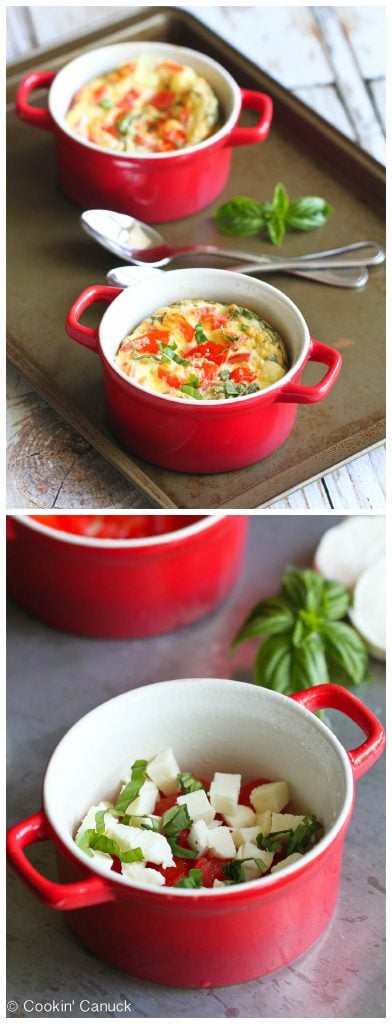 Make-Ahead Caprese Baked Eggs Recipe...184 calories and 2 Weight Watchers Freestyle SP #vegetarian #breakfast