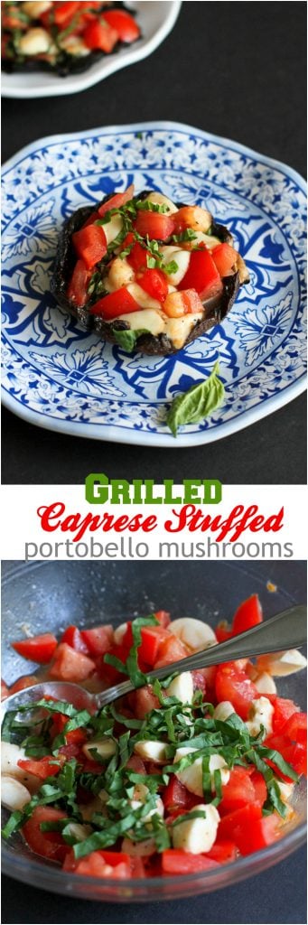 Grilled Caprese Stuffed Portobello Mushrooms…A great vegetarian meal or appetizer! 143 calories and 4 Weight Watchers PP | cookincanuck.com #recipe
